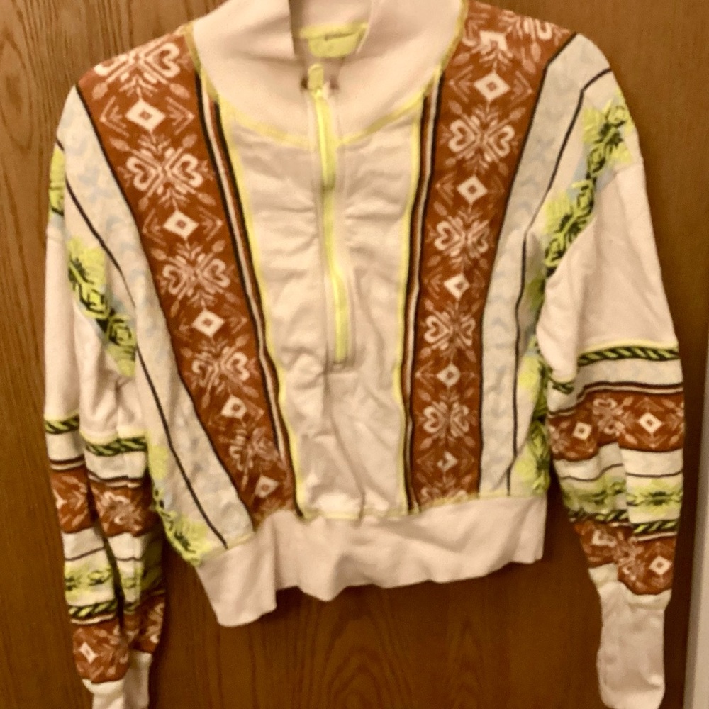 Free People Women’s  Crop Yellow Multi  Pullover Jacket